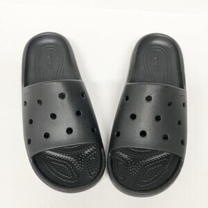 Crocs Classic Slides Slip On Sandals Black Shoes 6m/8w